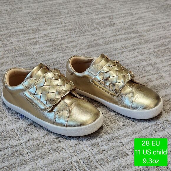 Old Soles Other - OLDSOLES girls metallic gold braided sneakers shoes size 28 EU or 11 US child